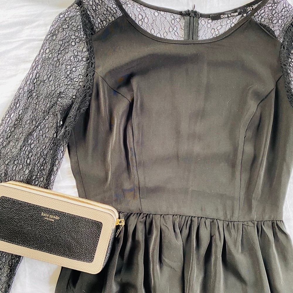 Black Long Sleeve Mini Dress
